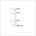 M12 female straight shielded connection cable